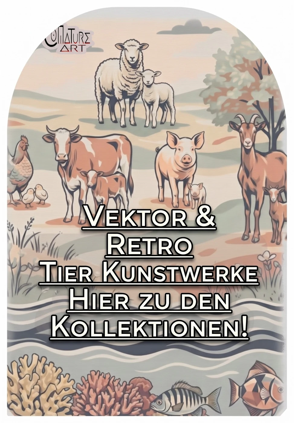 Eingang zur Kollektion: Freiheit der Nutztiere – Vektor & Retro Mission